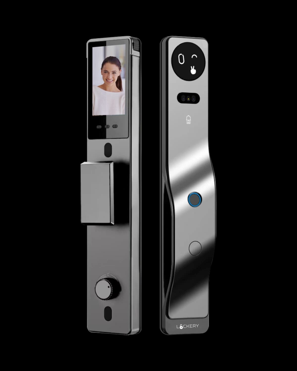 Lockery Pro biometric smart door lock front and rear units